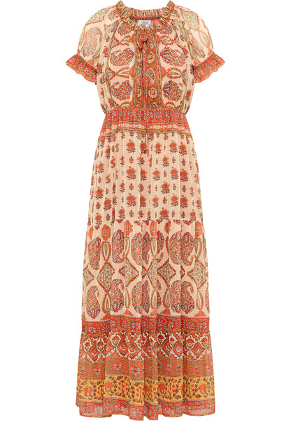 usha FESTIVAL women's maxi dress with all-over print