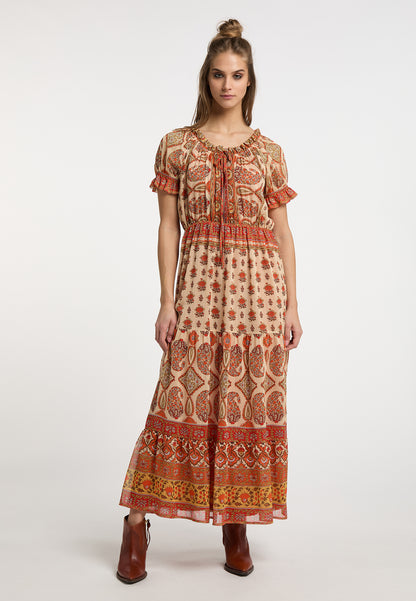 usha FESTIVAL women's maxi dress with all-over print