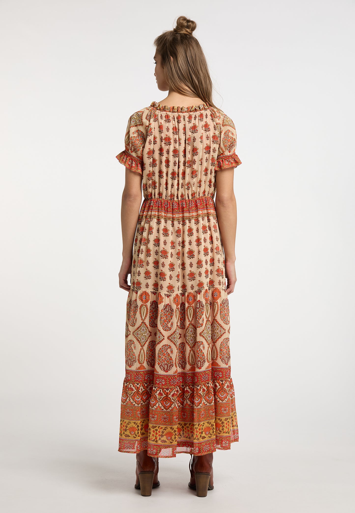 usha FESTIVAL women's maxi dress with all-over print