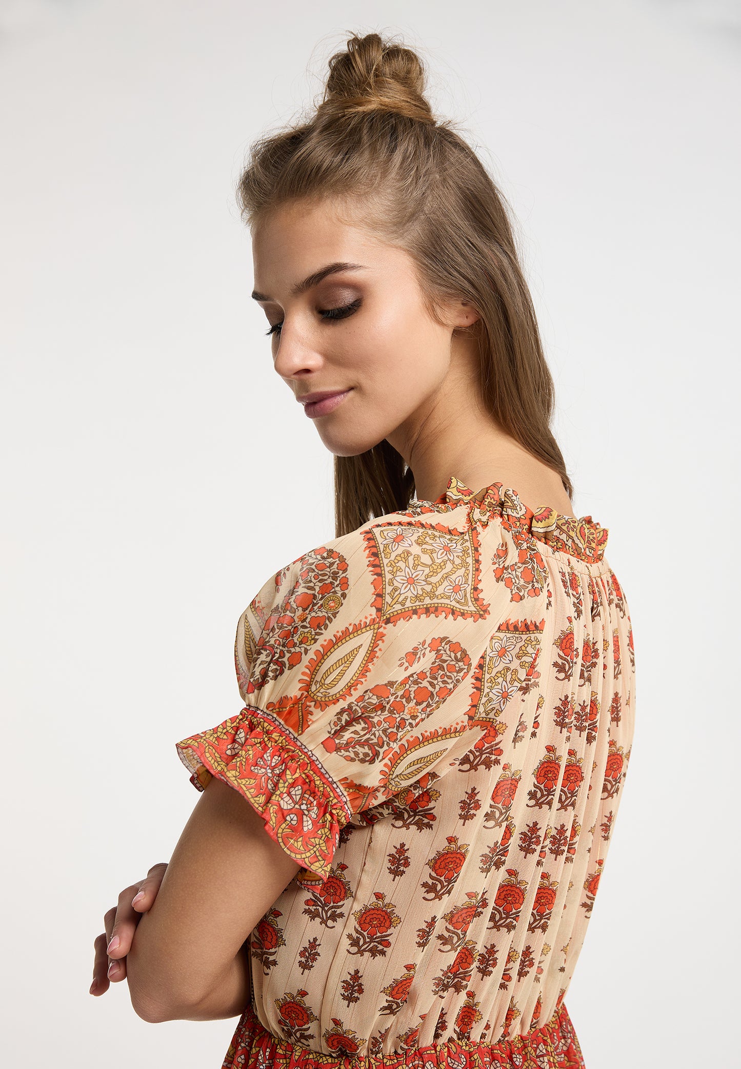 usha FESTIVAL women's maxi dress with all-over print