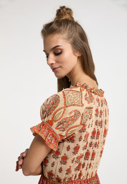 usha FESTIVAL women's maxi dress with all-over print