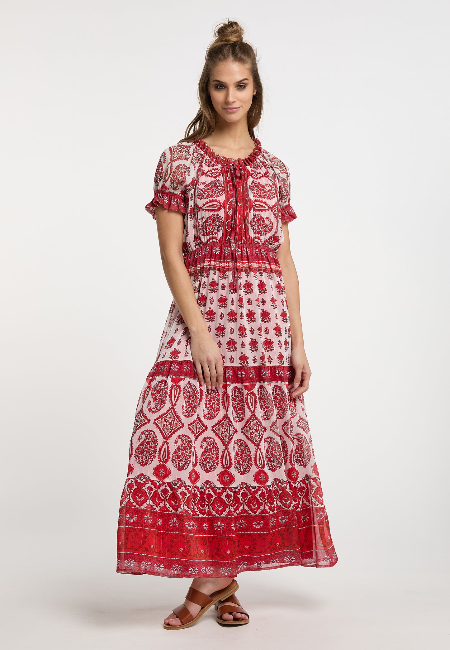usha FESTIVAL women's maxi dress with all-over print