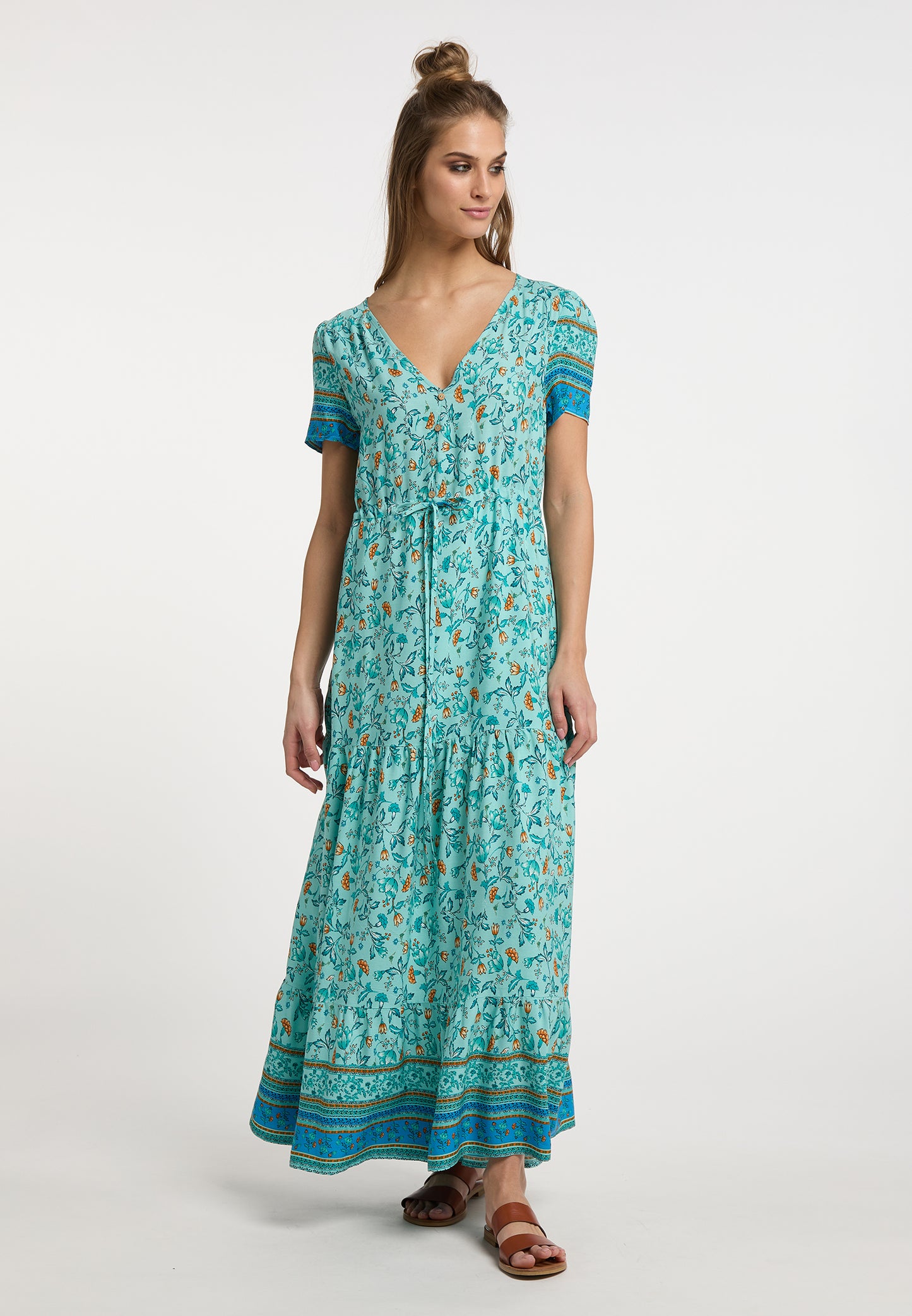 usha FESTIVAL women's floral print maxi dress