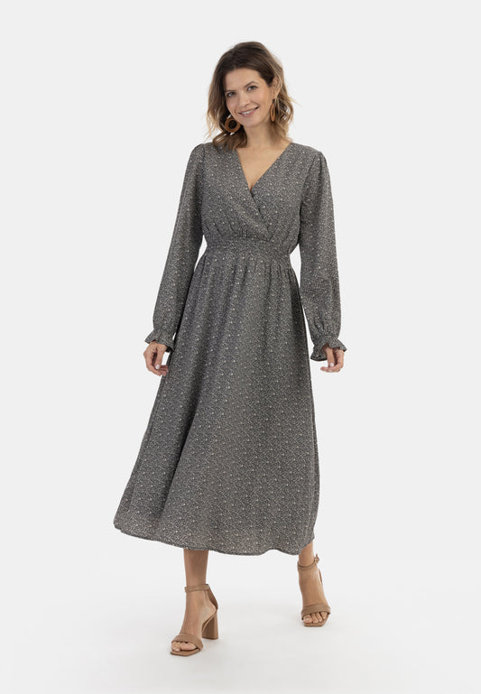 usha women's maxi dress with all-over print