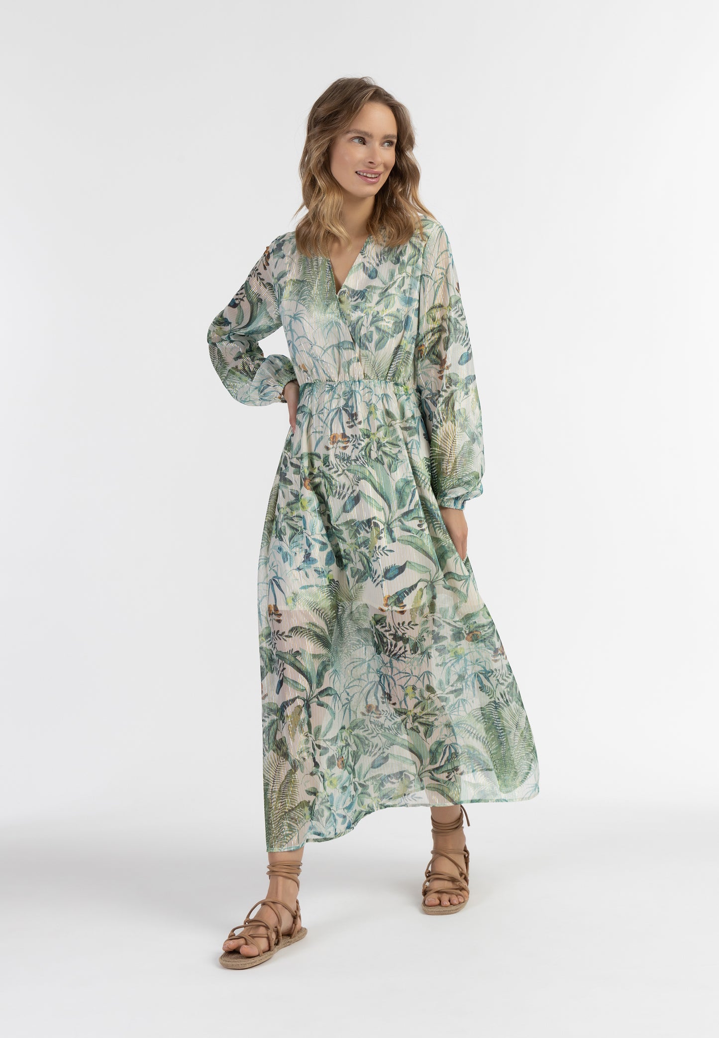 IZIA women's maxi long sleeve dress