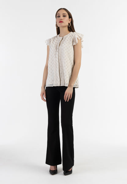 faina women's blouse shirt with ruffle sleeves