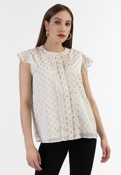faina women's blouse shirt with ruffle sleeves