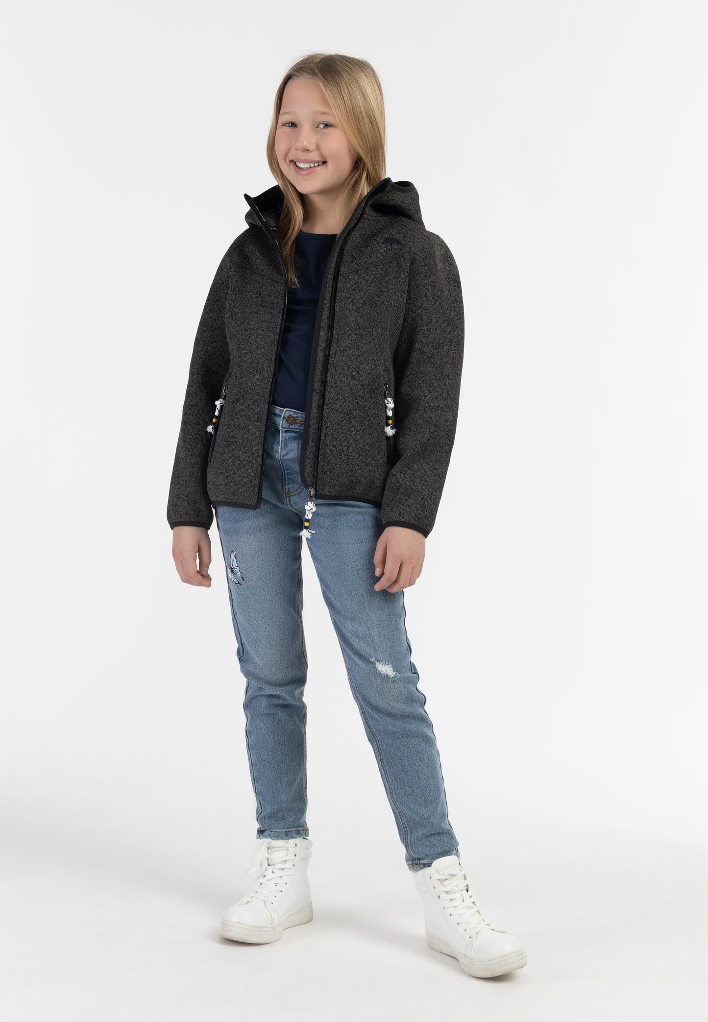Schmuddelwedda girl's knitted fleece blouson jacket
