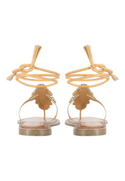 usha FESTIVAL women's Roman sandals with stone decorations