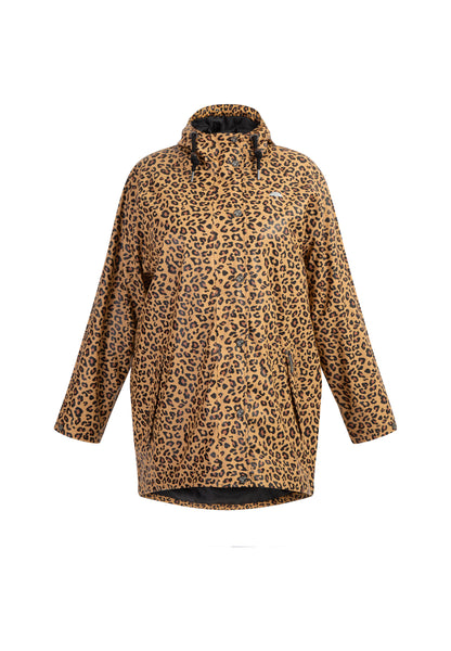 Schmuddelwedda women's plus size rain coat leopard print