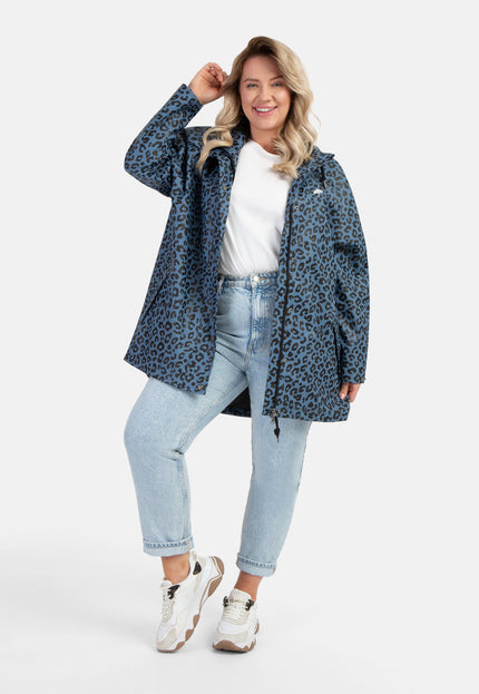 Schmuddelwedda Damski płaszcz przeciwdeszczowy z nadrukiem w panterkę Plus Size