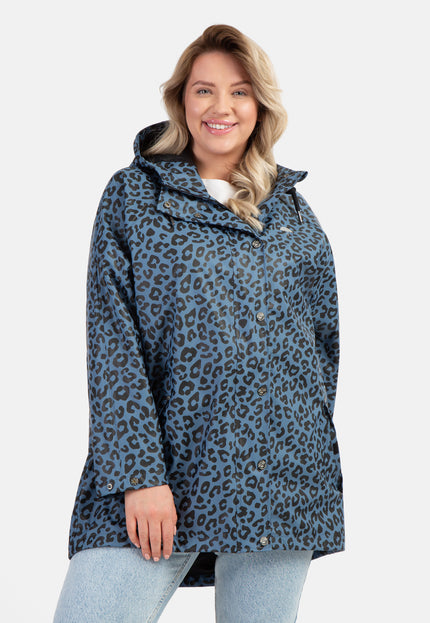 Schmuddelwedda Damski płaszcz przeciwdeszczowy z nadrukiem w panterkę Plus Size