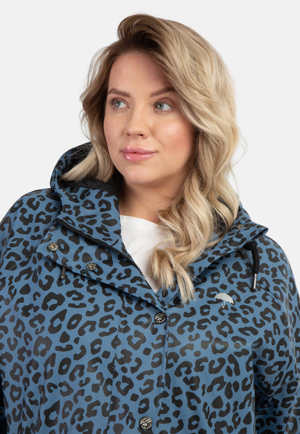 Schmuddelwedda Damski płaszcz przeciwdeszczowy z nadrukiem w panterkę Plus Size