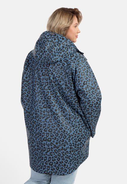 Schmuddelwedda Damski płaszcz przeciwdeszczowy z nadrukiem w panterkę Plus Size