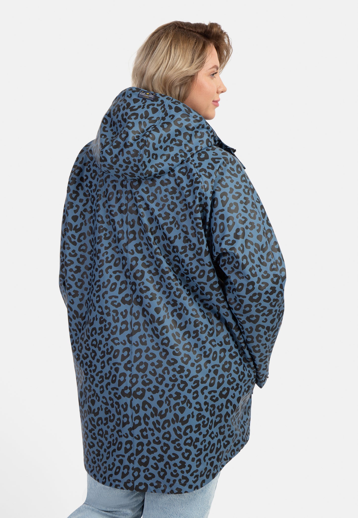 Schmuddelwedda women's plus size rain coat leopard print