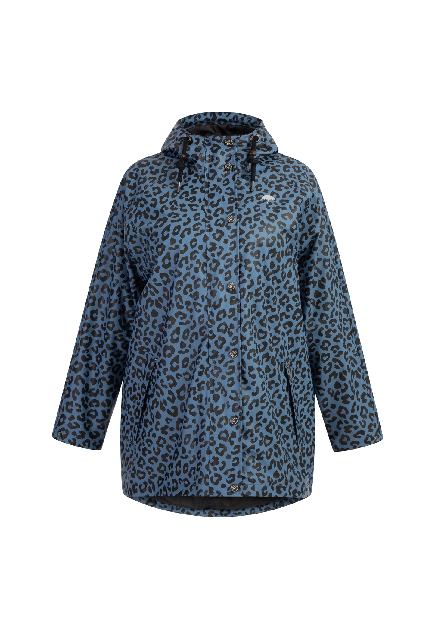 Schmuddelwedda women's plus size rain coat leopard print