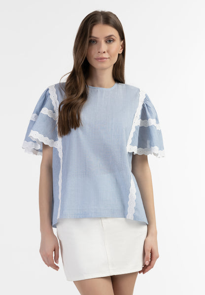 DreiMaster Vintage women's blouse shirt with lace
