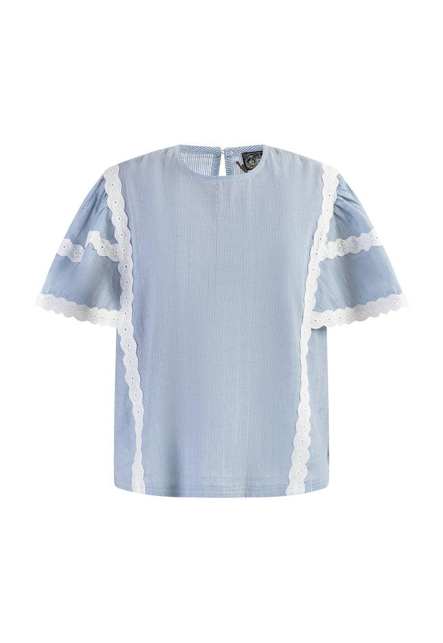 DreiMaster Vintage Women's Blouse Shirt With Lace
