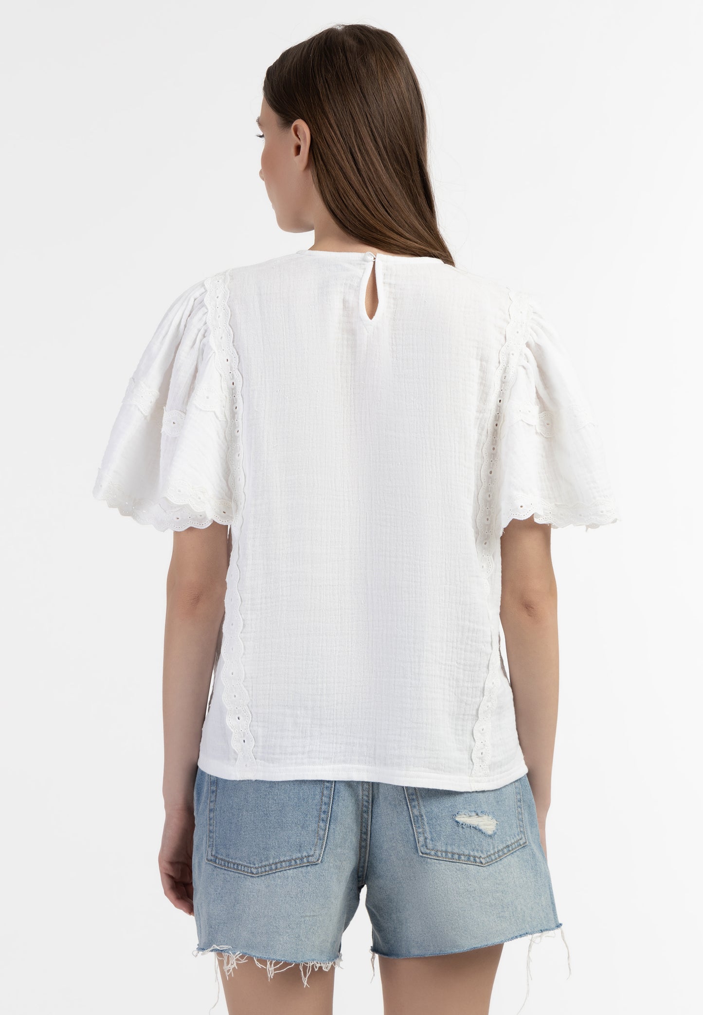 DreiMaster Vintage women's blouse shirt with lace