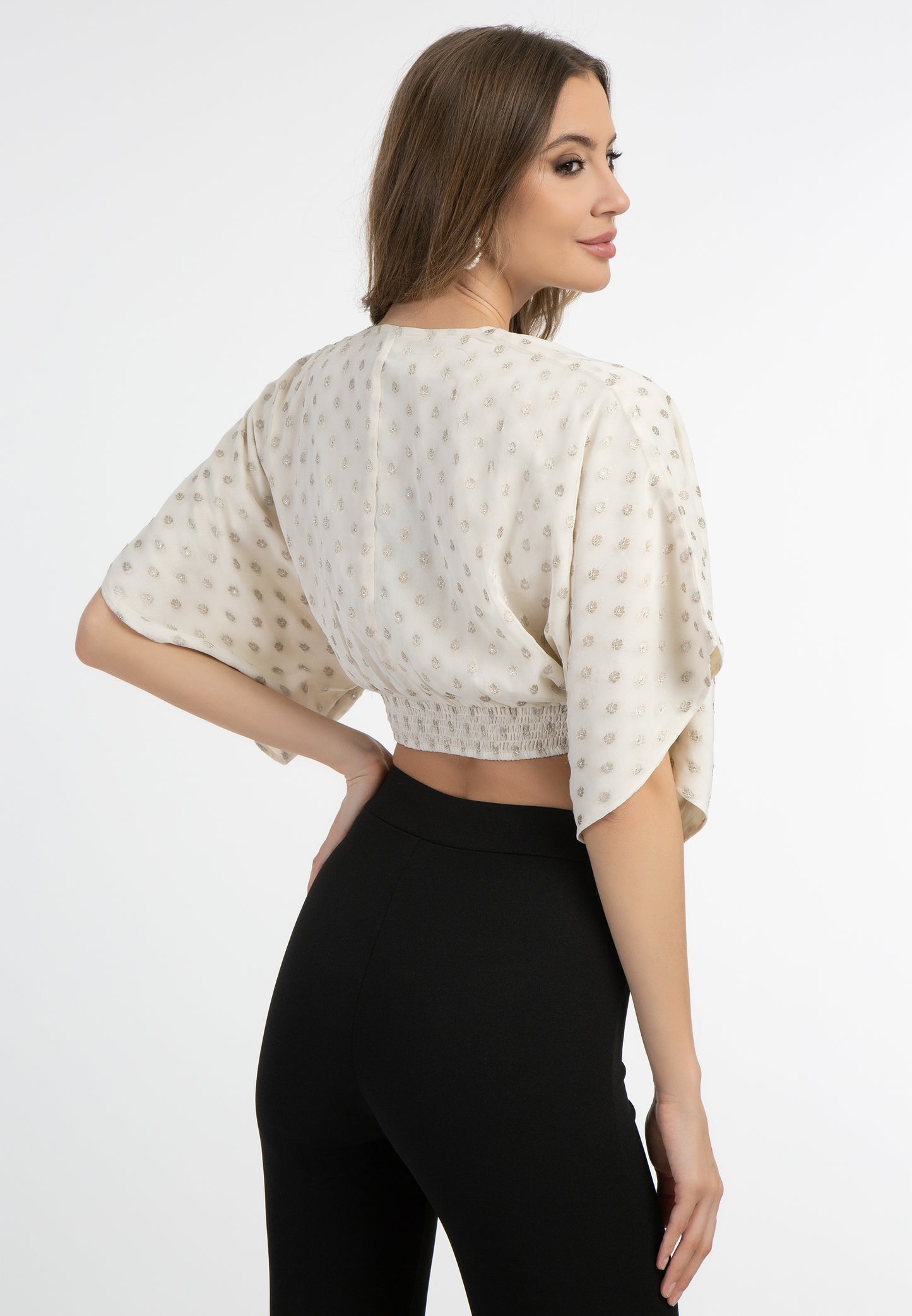 faina women's cropped blouse top