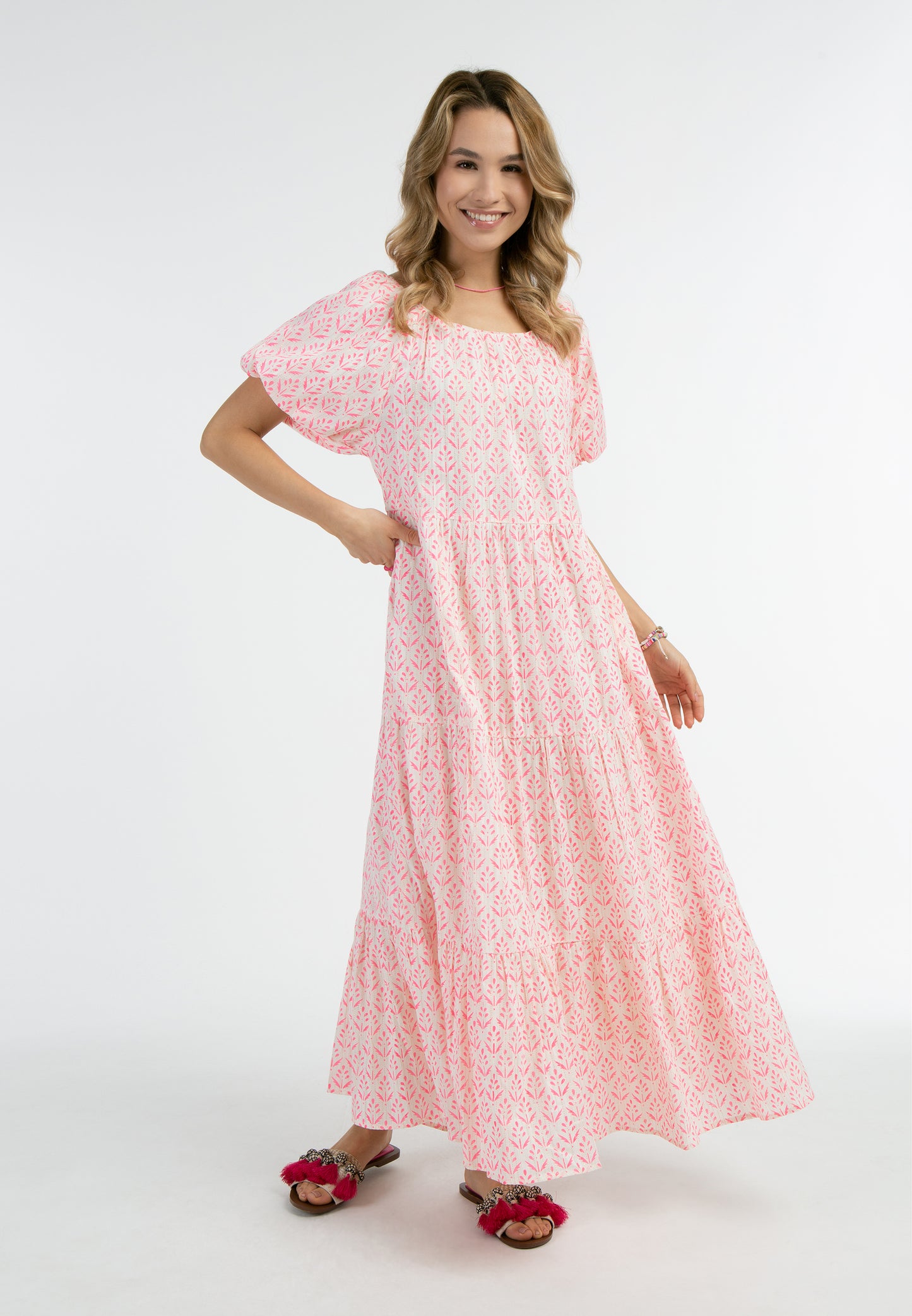 IZIA women's short sleeve maxi dress