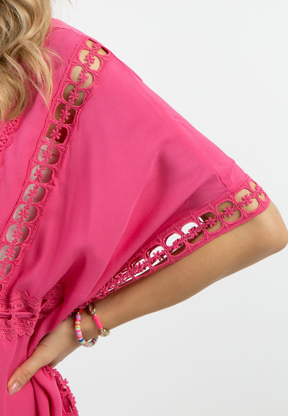 IZIA women's kimono with hole lace
