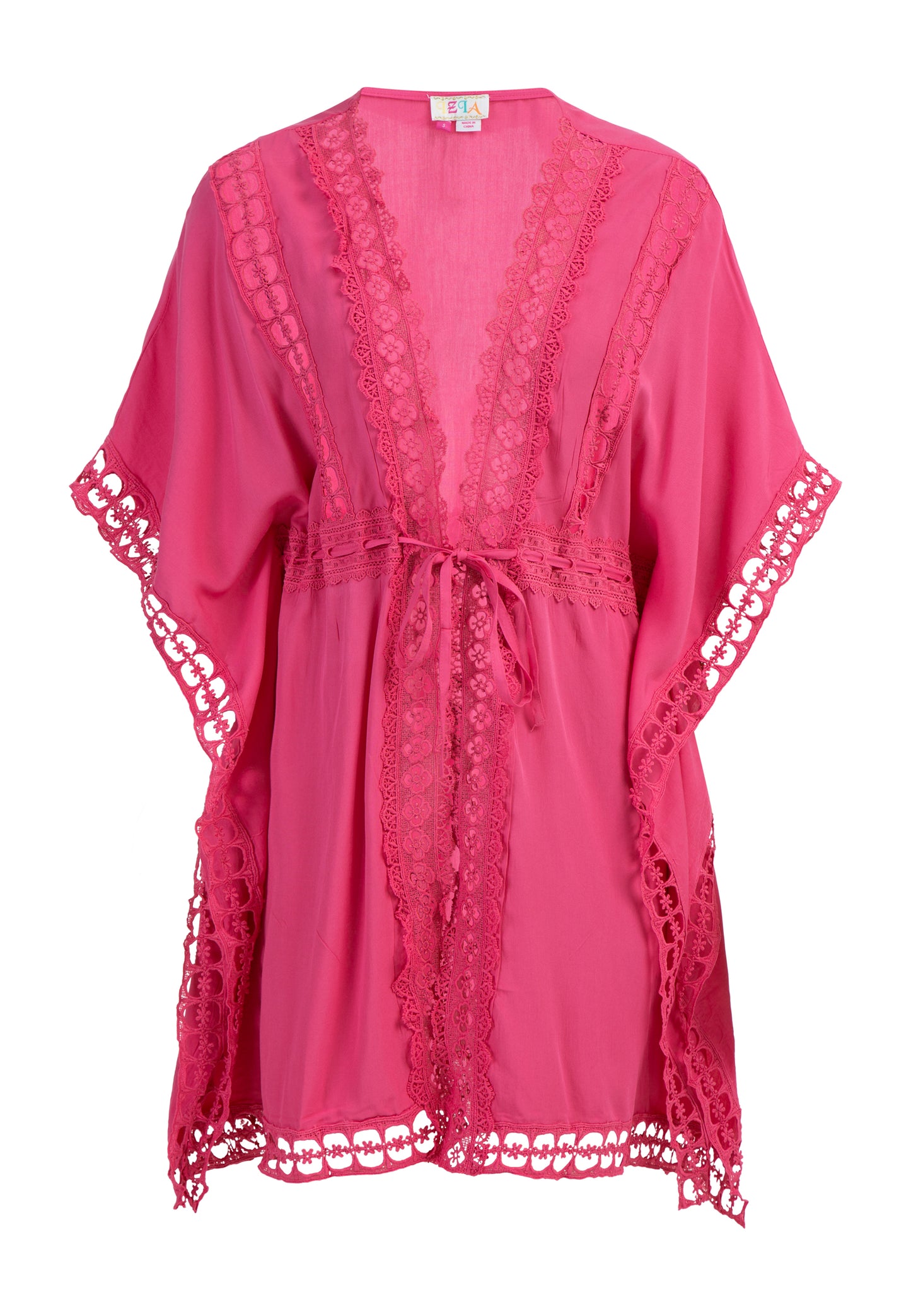 IZIA women's kimono with hole lace