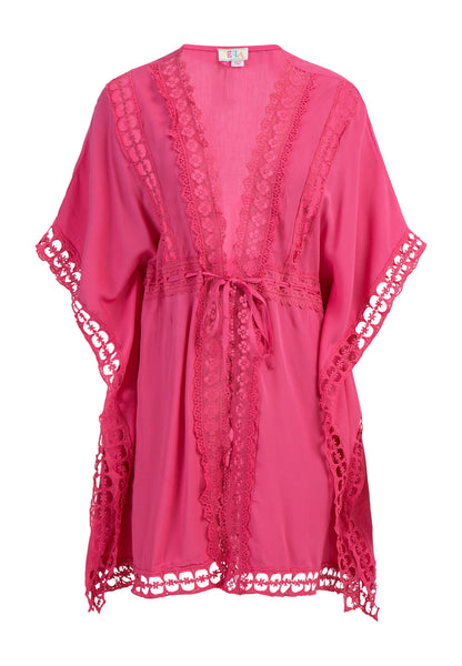 IZIA women's kimono with hole lace