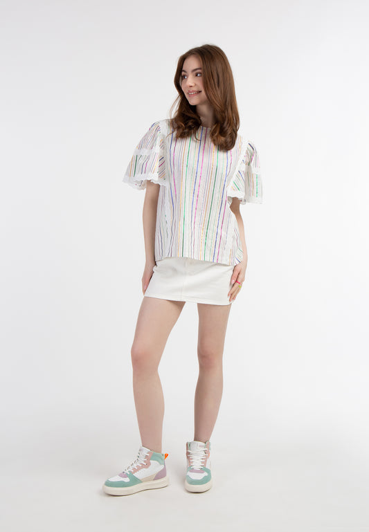 myMo women's blouse with metallic stripes