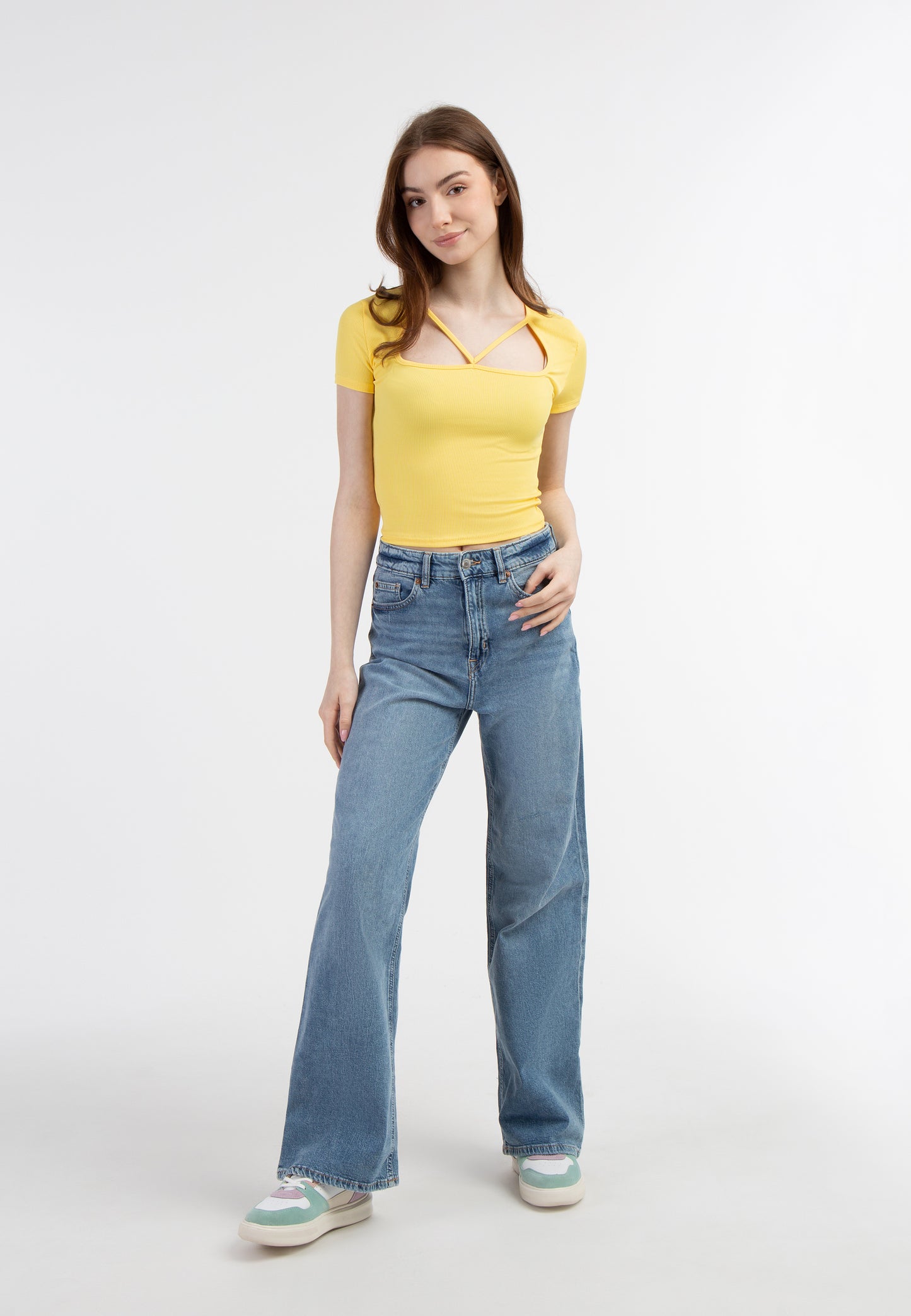myMo women's rib knit T shirt