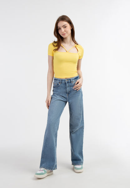 myMo women's rib knit T shirt
