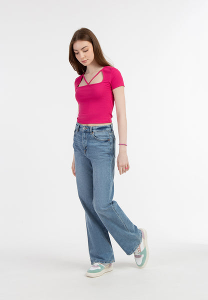 myMo women's rib knit T shirt