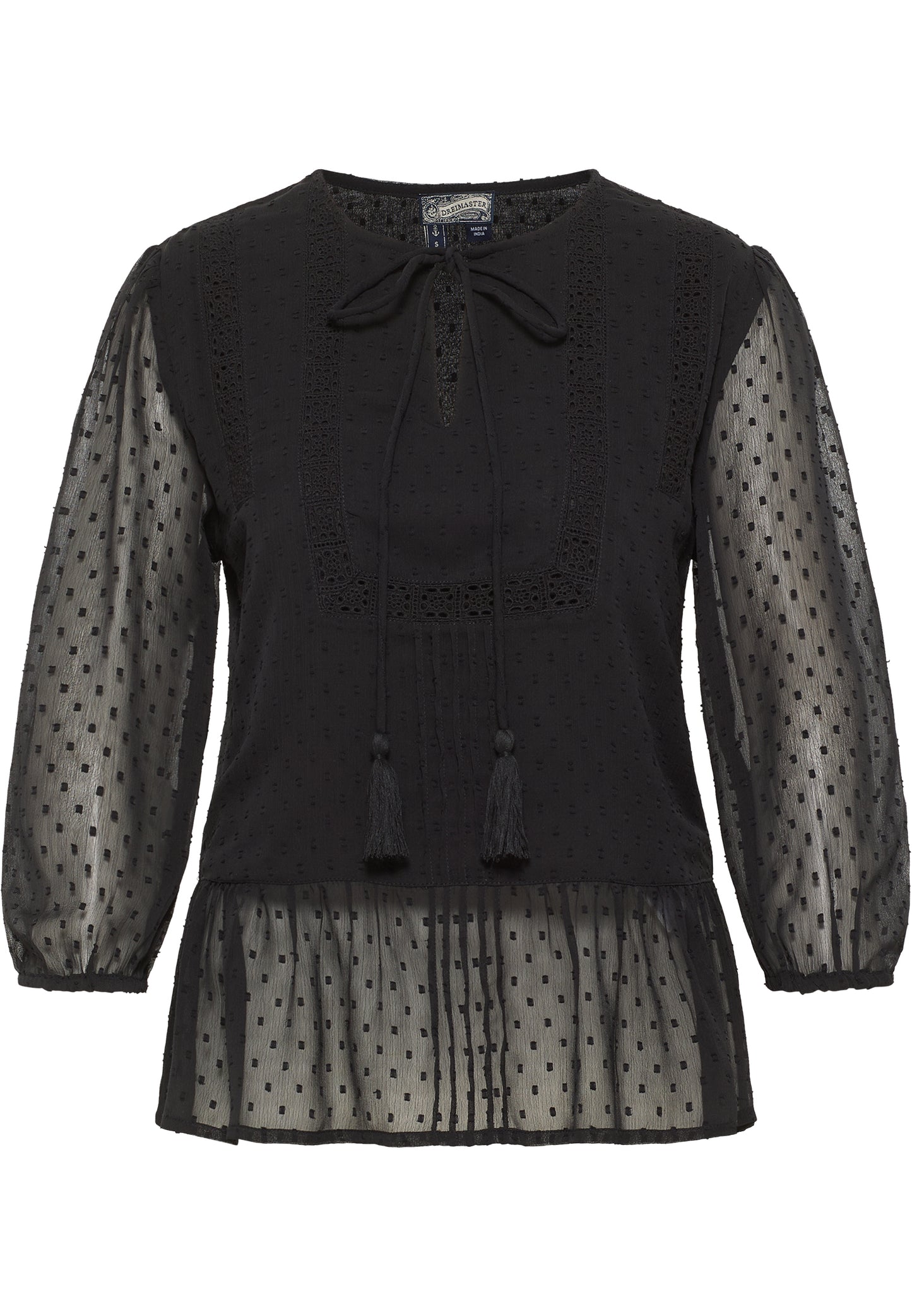 DreiMaster Vintage women's blouse shirt with lace