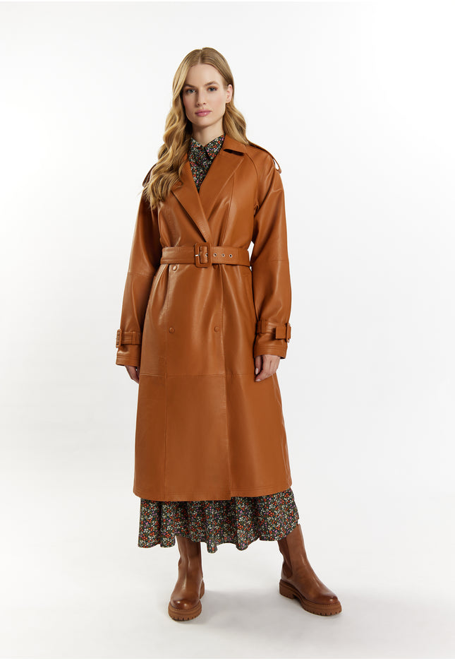 DreiMaster Vintage Women's Leather Trench Coat
