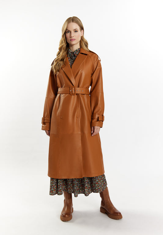 DreiMaster Vintage women's leather trench coat
