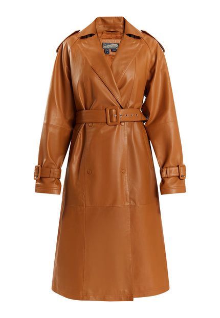 DreiMaster Vintage Women's Leather Trench Coat