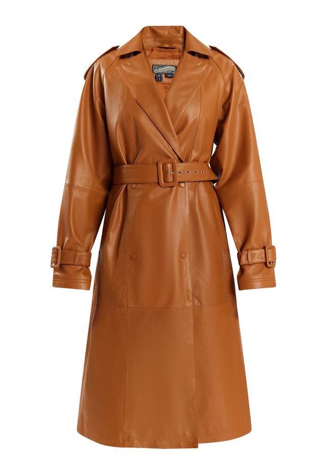 DreiMaster Vintage Women's Leather Trench Coat