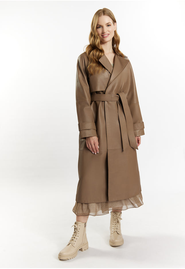 DreiMaster Vintage Women's Leather Trench Coat