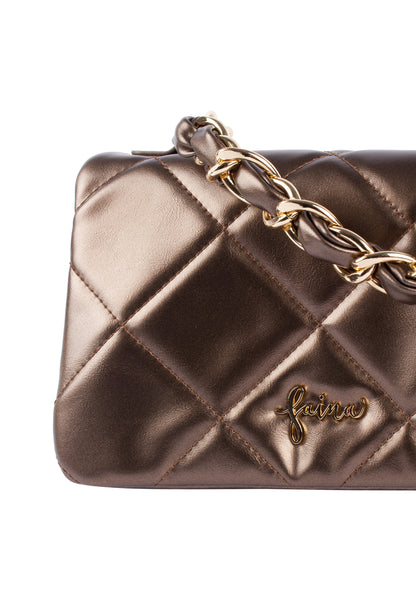 faina women's shoulder bag in a metallic look