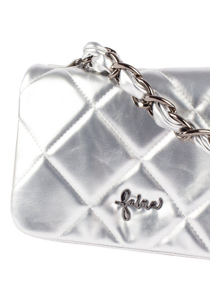 faina women's shoulder bag in a metallic look