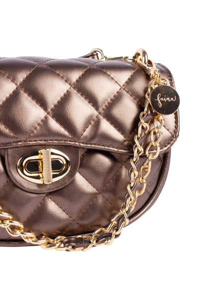 faina women's shoulder bag in a metallic look