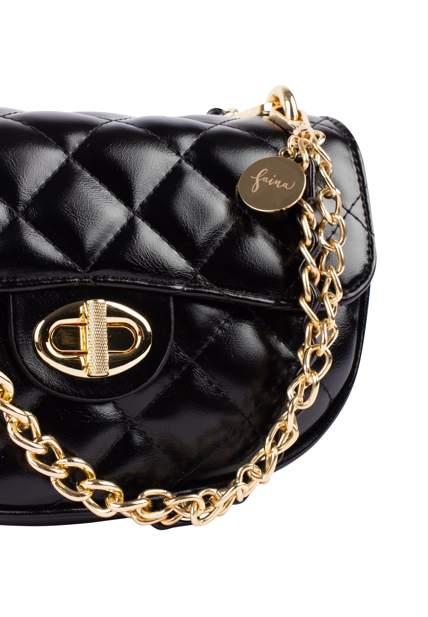 faina women's shoulder bag in a metallic look