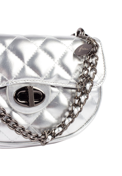 faina women's shoulder bag in a metallic look