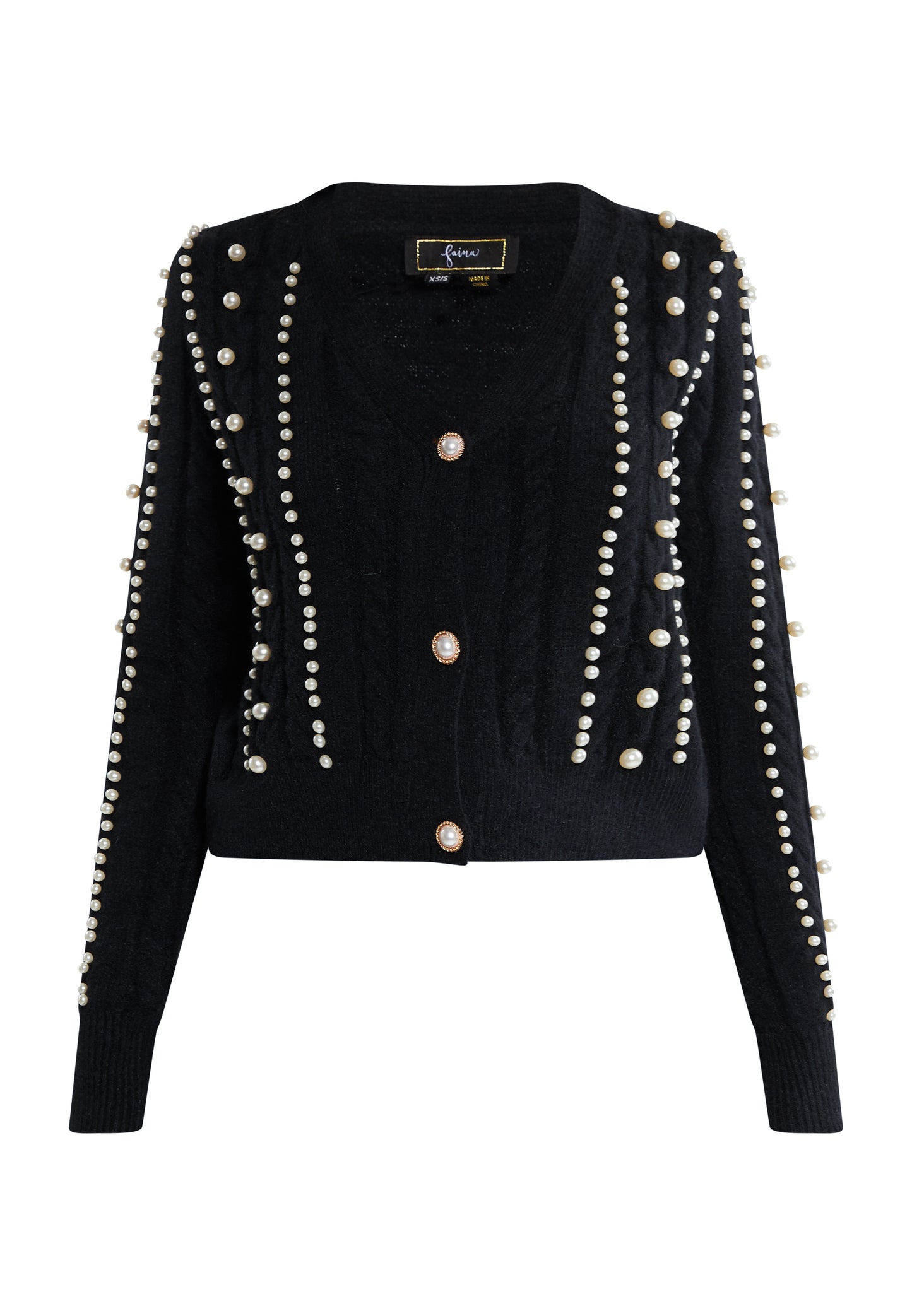 faina women's cardigan with pearl