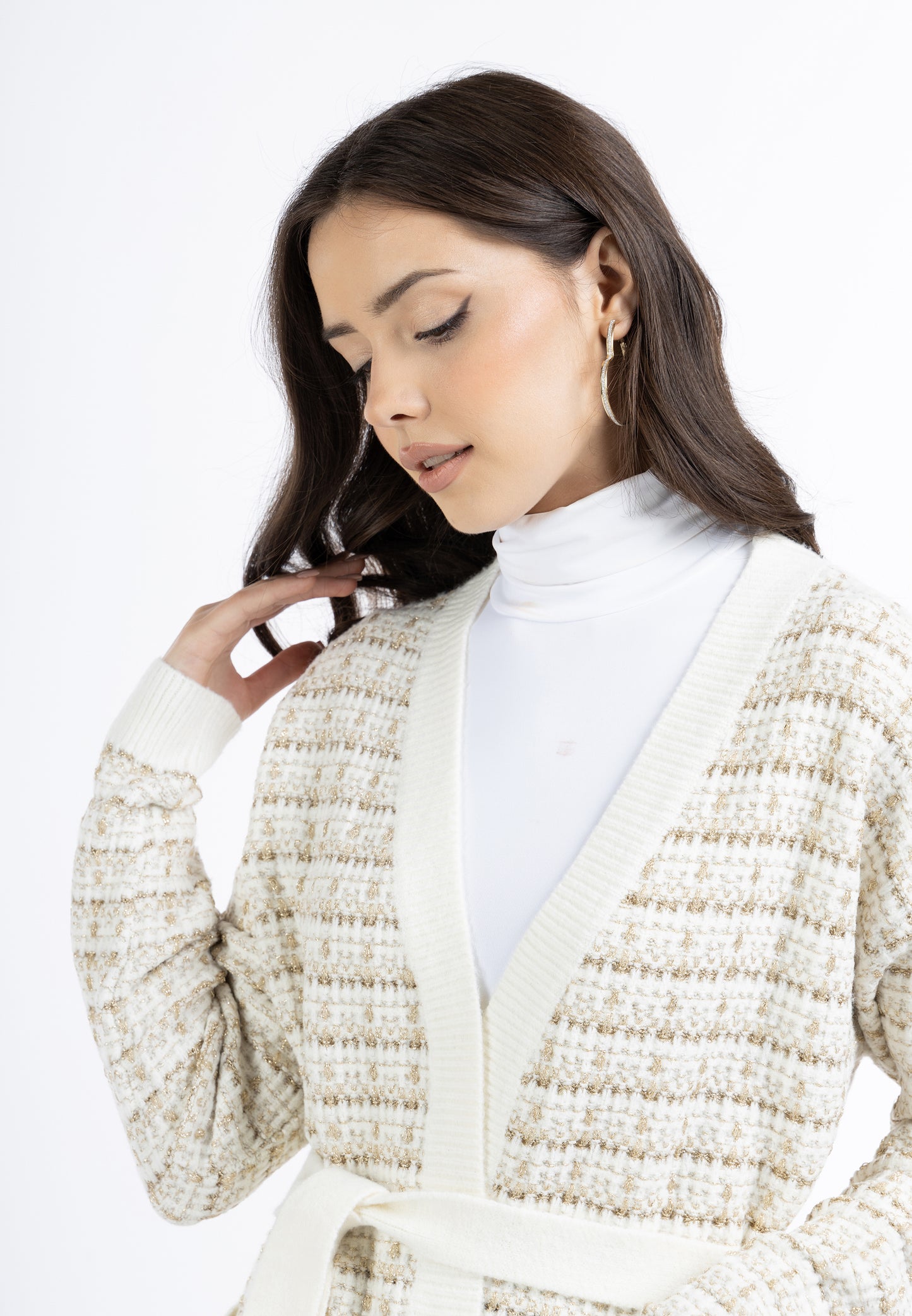 faina women's cardigan with fancy yarn