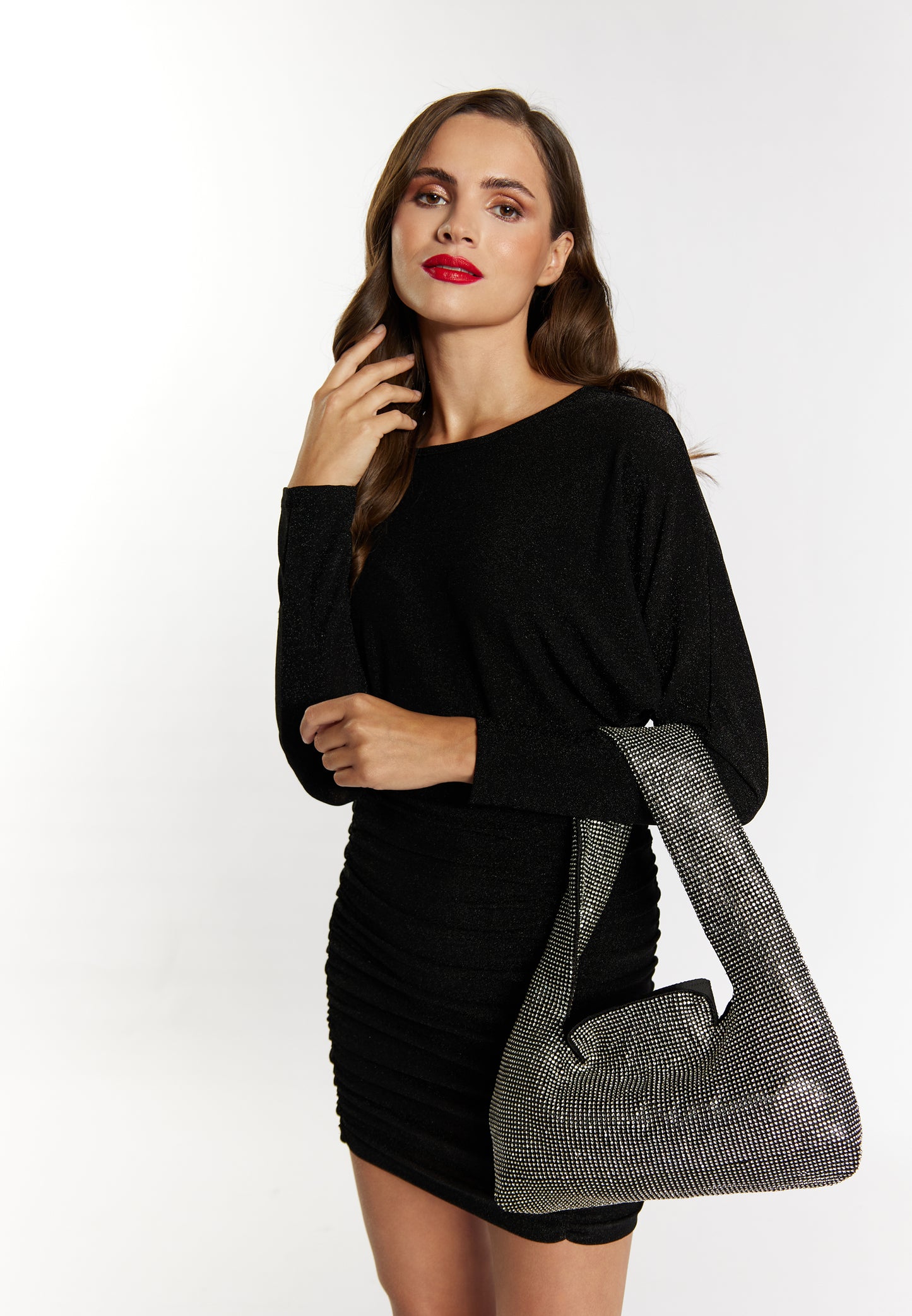 faina women's crystal shoulder bag