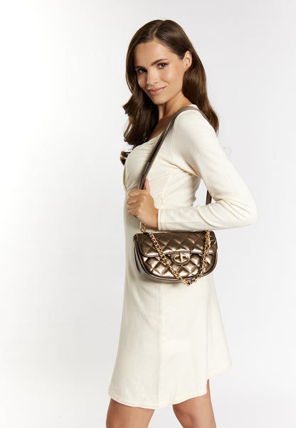 faina women's shoulder bag in a metallic look