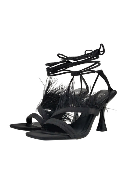 faina women's sandal with feathers