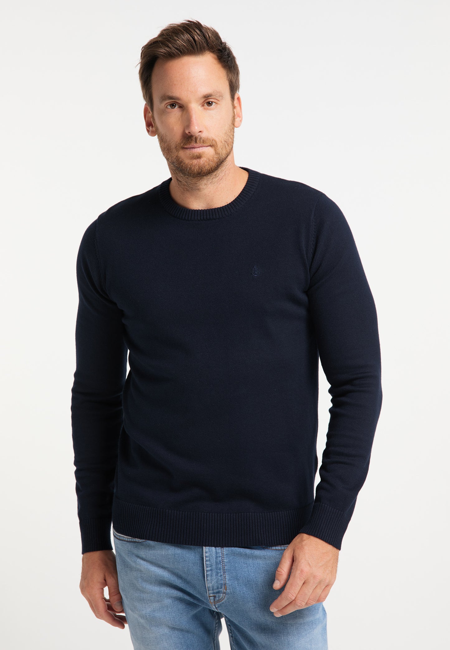 DreiMaster Maritim m�ski sweter z okr�g�ym dekoltem