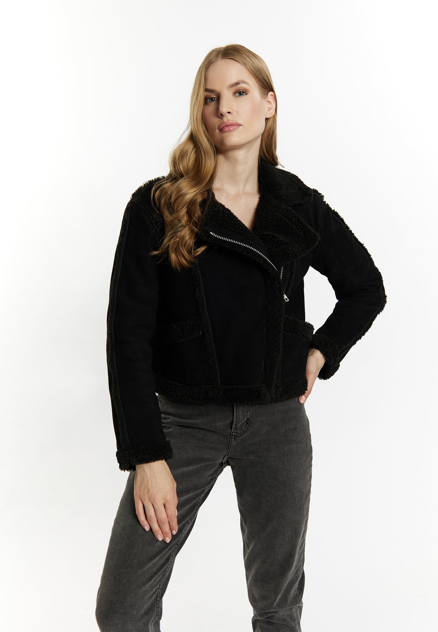 DreiMaster Vintage women's leather biker jacket